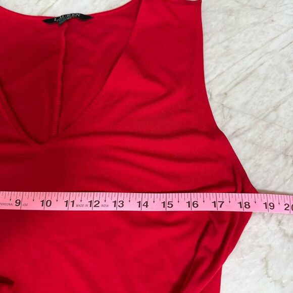 Lauren Ralph Lauren front tie flattering soft stretch knit dress v-neck size XL - Picture 8 of 9